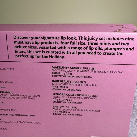 9 piece Sephora Favorites Holiday 2024 Holiday Lip Kit FENTY Huda Tarte Rare - Picture 7 of 7